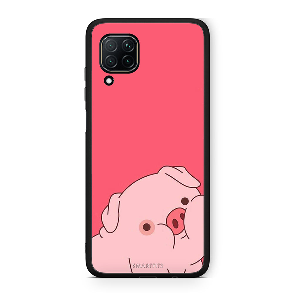 Huawei P40 Lite Pig Love 1 Θήκη Αγίου Βαλεντίνου από τη Smartfits με σχέδιο στο πίσω μέρος και μαύρο περίβλημα | Smartphone case with colorful back and black bezels by Smartfits