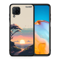 Thumbnail for Θήκη Huawei P40 Lite Pixel Sunset από τη Smartfits με σχέδιο στο πίσω μέρος και μαύρο περίβλημα | Huawei P40 Lite Pixel Sunset case with colorful back and black bezels