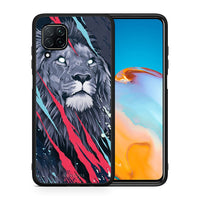 Thumbnail for Θήκη Huawei P40 Lite Lion Designer PopArt από τη Smartfits με σχέδιο στο πίσω μέρος και μαύρο περίβλημα | Huawei P40 Lite Lion Designer PopArt case with colorful back and black bezels