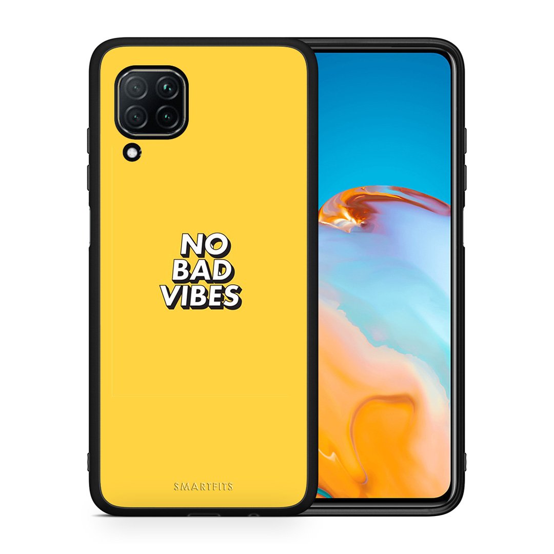 Θήκη Huawei P40 Lite Vibes Text από τη Smartfits με σχέδιο στο πίσω μέρος και μαύρο περίβλημα | Huawei P40 Lite Vibes Text case with colorful back and black bezels