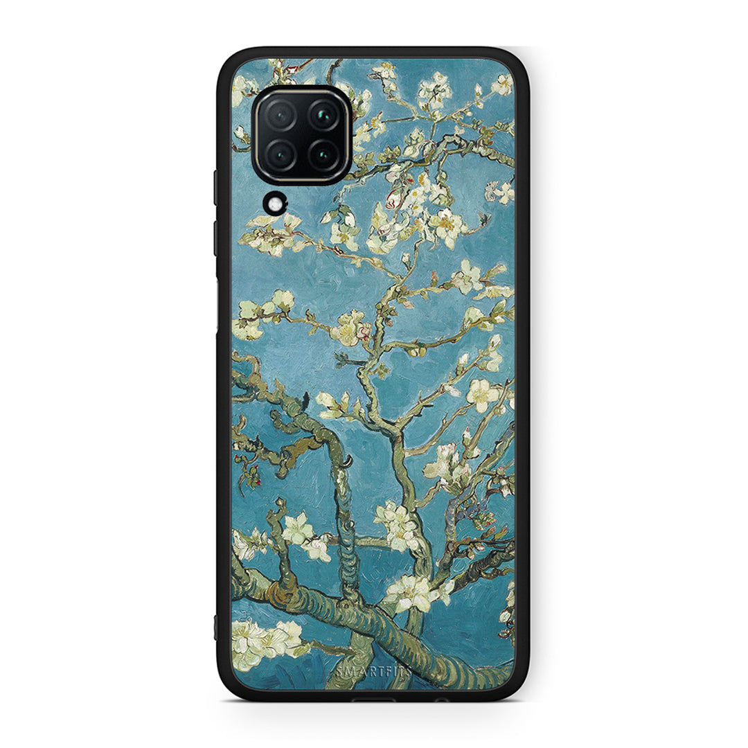 Huawei P40 Lite White Blossoms θήκη από τη Smartfits με σχέδιο στο πίσω μέρος και μαύρο περίβλημα | Smartphone case with colorful back and black bezels by Smartfits