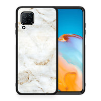 Thumbnail for Θήκη Huawei P40 Lite White Gold Marble από τη Smartfits με σχέδιο στο πίσω μέρος και μαύρο περίβλημα | Huawei P40 Lite White Gold Marble case with colorful back and black bezels