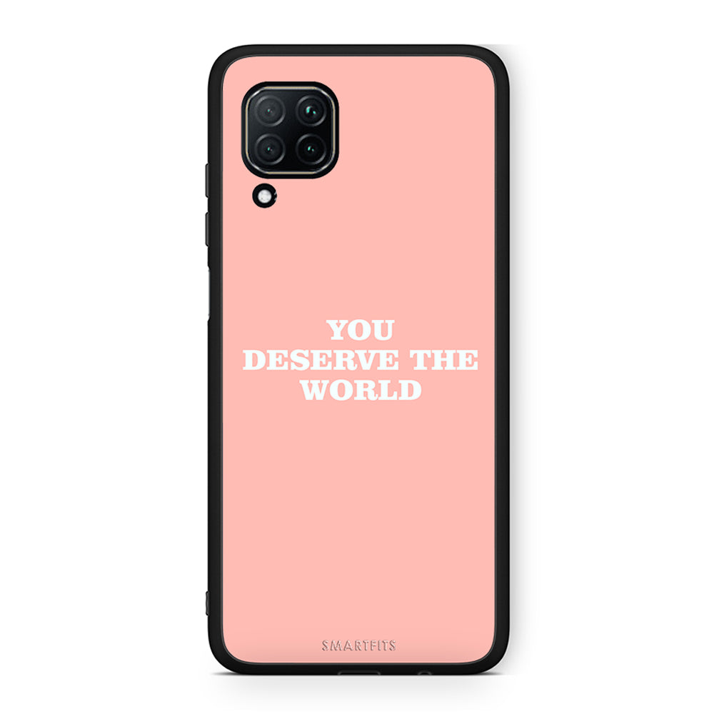 Huawei P40 Lite You Deserve The World Θήκη Αγίου Βαλεντίνου από τη Smartfits με σχέδιο στο πίσω μέρος και μαύρο περίβλημα | Smartphone case with colorful back and black bezels by Smartfits