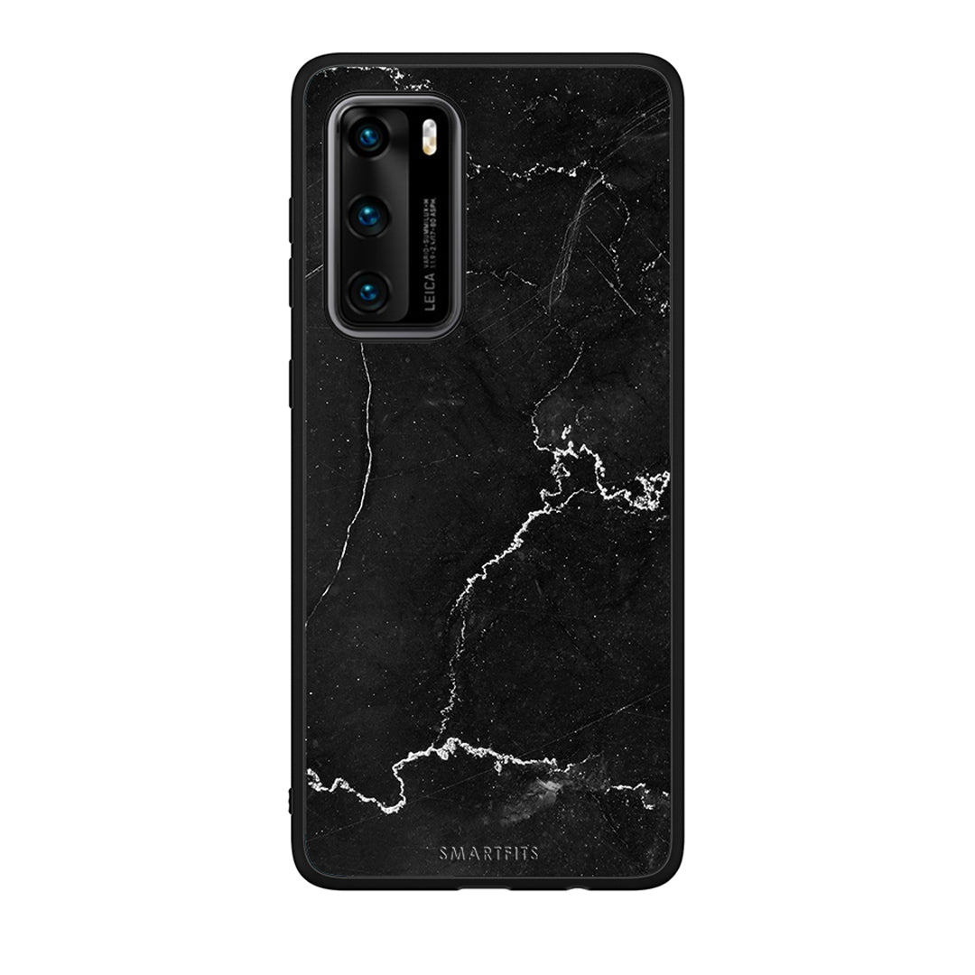 Huawei P40 Marble Black θήκη από τη Smartfits με σχέδιο στο πίσω μέρος και μαύρο περίβλημα | Smartphone case with colorful back and black bezels by Smartfits