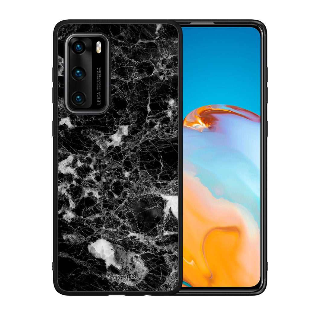 Θήκη Huawei P40 Male Marble από τη Smartfits με σχέδιο στο πίσω μέρος και μαύρο περίβλημα | Huawei P40 Male Marble case with colorful back and black bezels