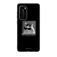 Thumbnail for Huawei P40 Meme Cat θήκη από τη Smartfits με σχέδιο στο πίσω μέρος και μαύρο περίβλημα | Smartphone case with colorful back and black bezels by Smartfits