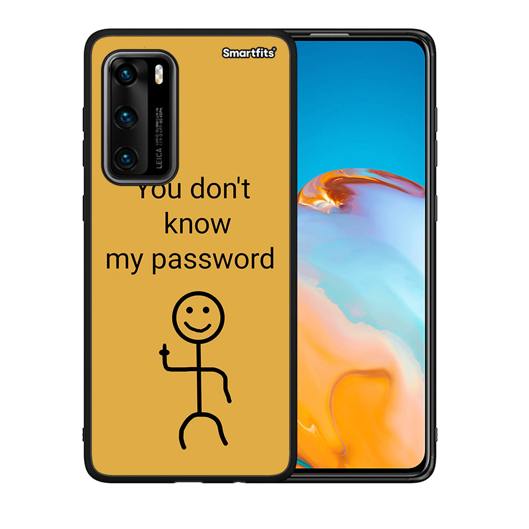 Θήκη Huawei P40 My Password από τη Smartfits με σχέδιο στο πίσω μέρος και μαύρο περίβλημα | Huawei P40 My Password case with colorful back and black bezels