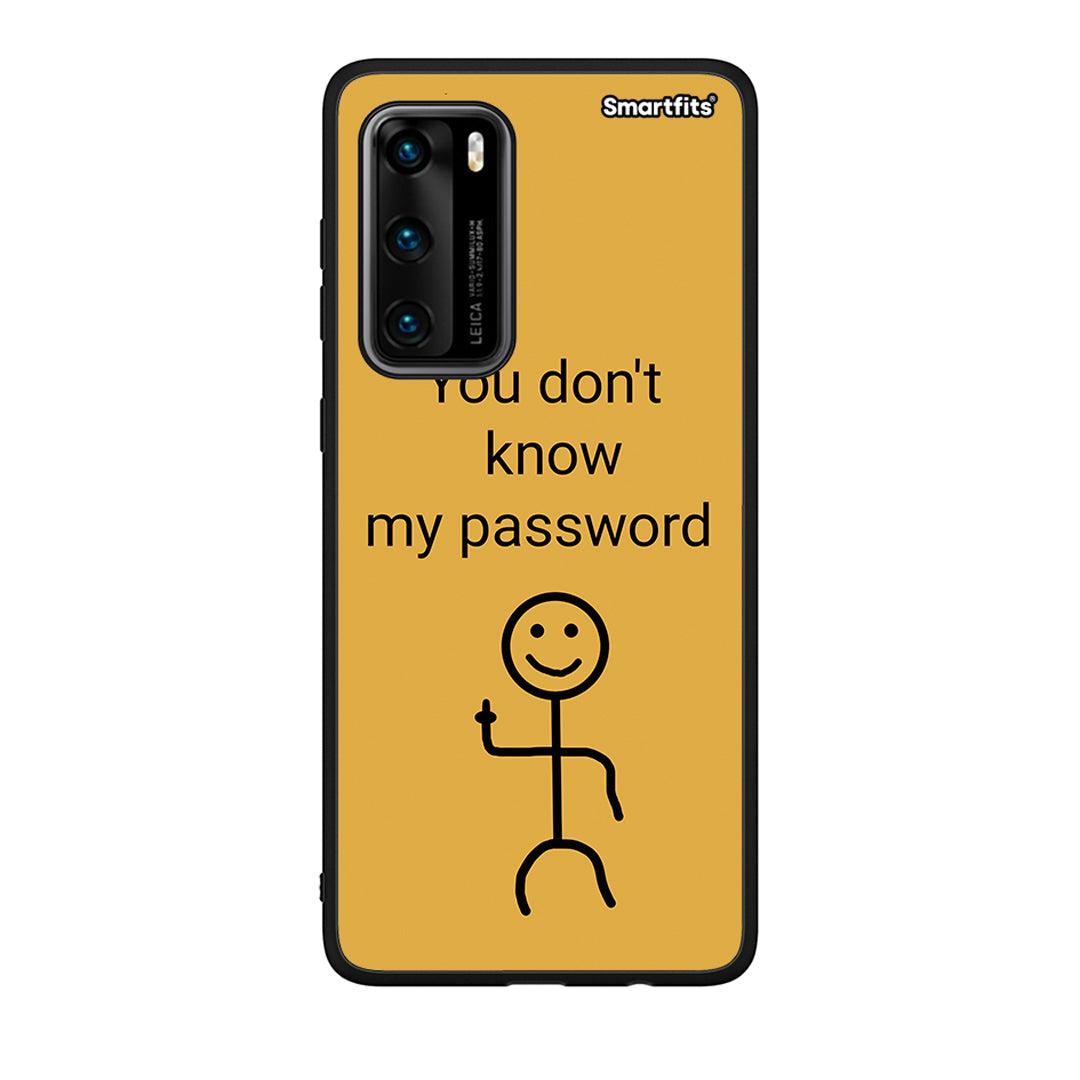 Huawei P40 My Password Θήκη από τη Smartfits με σχέδιο στο πίσω μέρος και μαύρο περίβλημα | Smartphone case with colorful back and black bezels by Smartfits