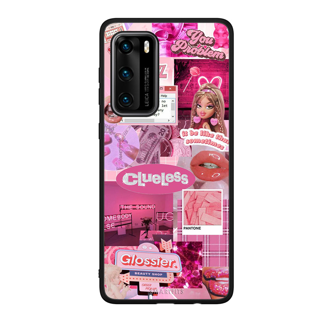 Huawei P40 Pink Love Θήκη Αγίου Βαλεντίνου από τη Smartfits με σχέδιο στο πίσω μέρος και μαύρο περίβλημα | Smartphone case with colorful back and black bezels by Smartfits