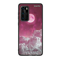 Thumbnail for Huawei P40 Pink Moon Θήκη από τη Smartfits με σχέδιο στο πίσω μέρος και μαύρο περίβλημα | Smartphone case with colorful back and black bezels by Smartfits