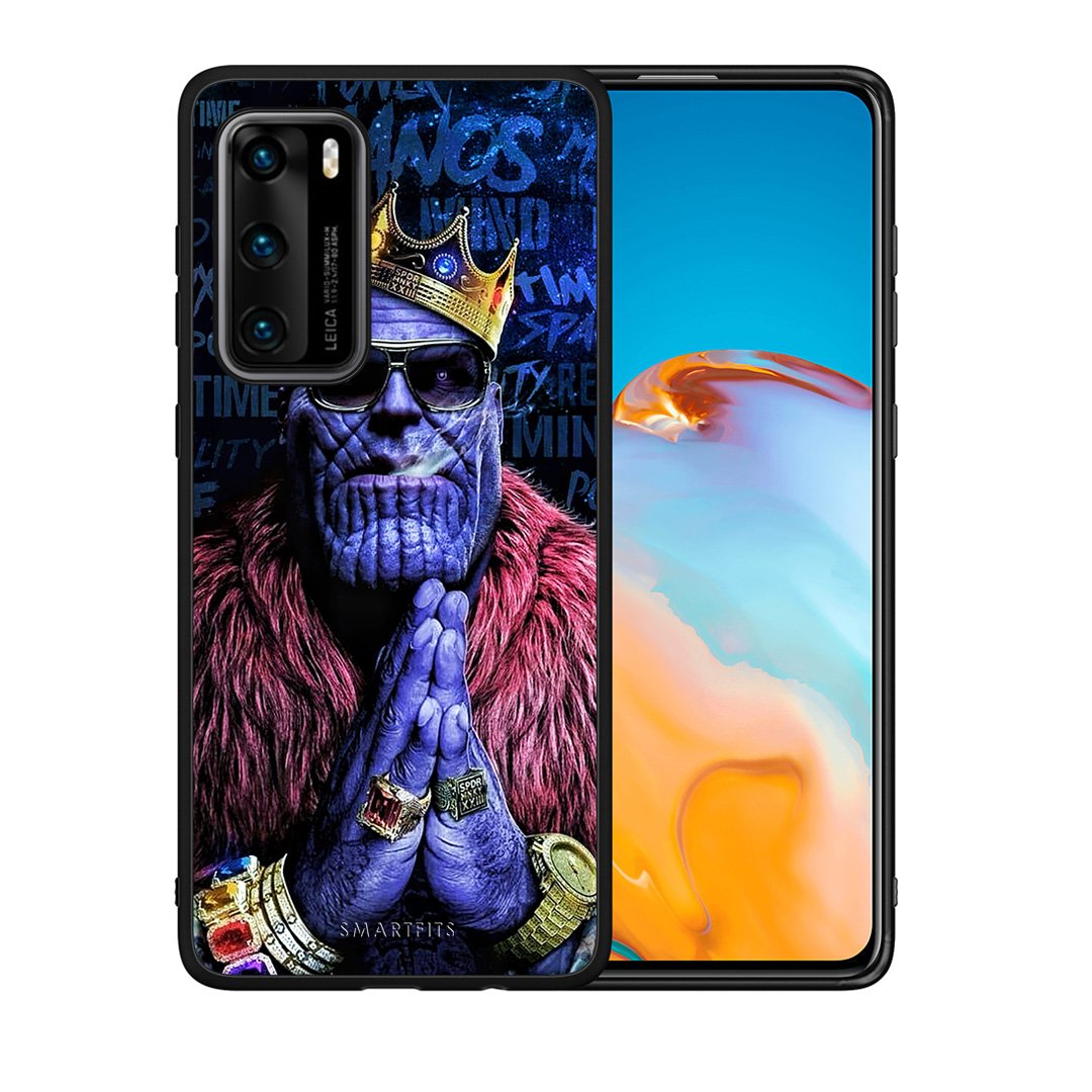 Θήκη Huawei P40 Thanos PopArt από τη Smartfits με σχέδιο στο πίσω μέρος και μαύρο περίβλημα | Huawei P40 Thanos PopArt case with colorful back and black bezels