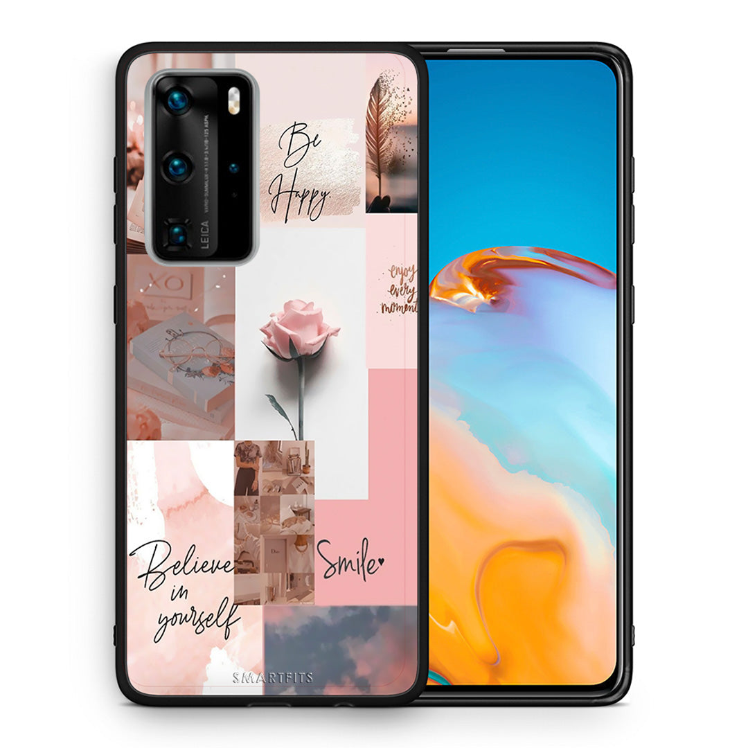 Θήκη Huawei P40 Pro Aesthetic Collage από τη Smartfits με σχέδιο στο πίσω μέρος και μαύρο περίβλημα | Huawei P40 Pro Aesthetic Collage case with colorful back and black bezels