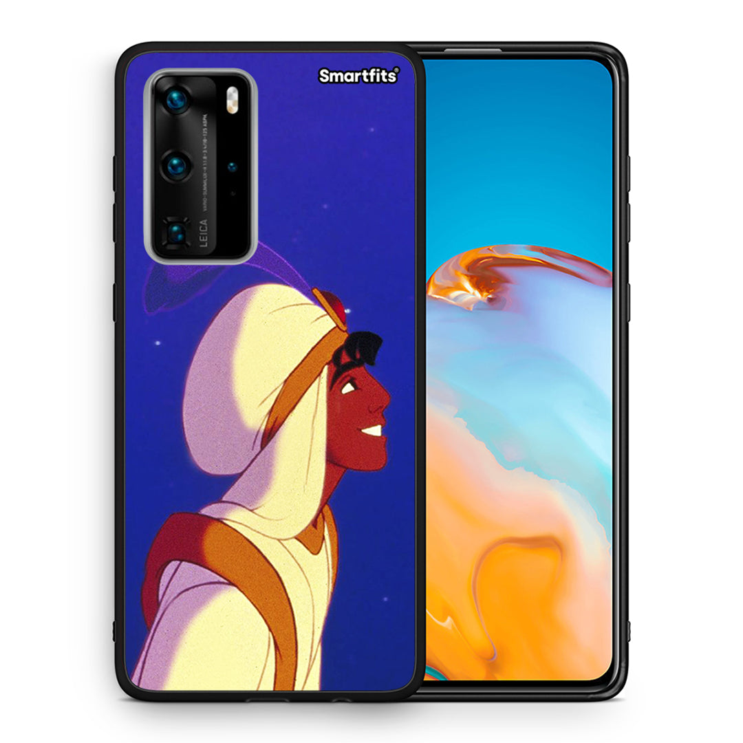 Θήκη Huawei P40 Pro Alladin And Jasmine Love 1 από τη Smartfits με σχέδιο στο πίσω μέρος και μαύρο περίβλημα | Huawei P40 Pro Alladin And Jasmine Love 1 case with colorful back and black bezels