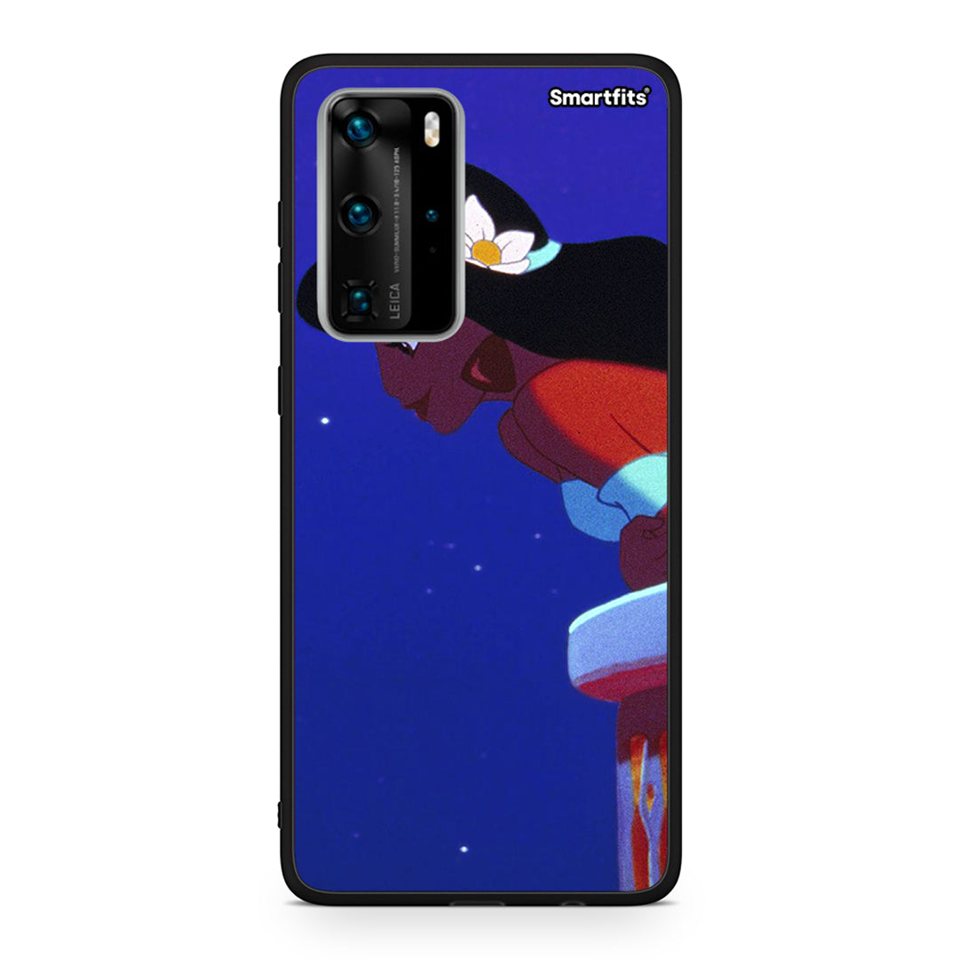 Huawei P40 Pro Alladin And Jasmine Love 2 θήκη από τη Smartfits με σχέδιο στο πίσω μέρος και μαύρο περίβλημα | Smartphone case with colorful back and black bezels by Smartfits