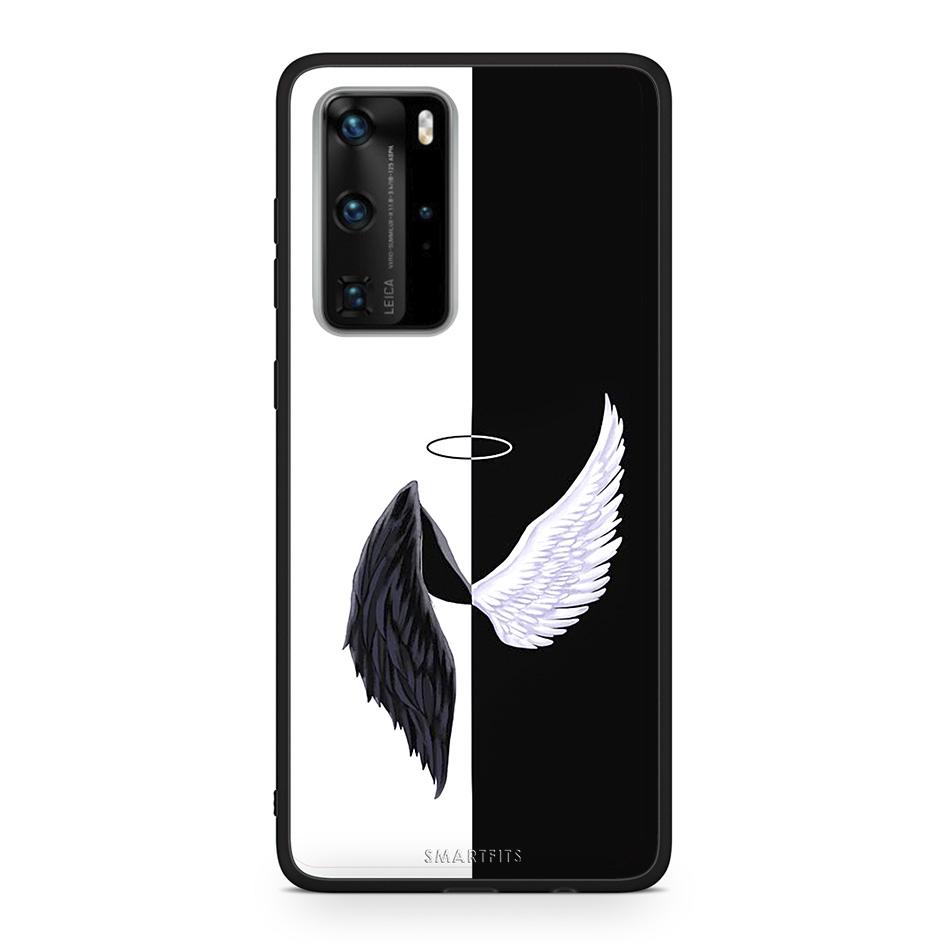 Huawei P40 Pro Angels Demons θήκη από τη Smartfits με σχέδιο στο πίσω μέρος και μαύρο περίβλημα | Smartphone case with colorful back and black bezels by Smartfits