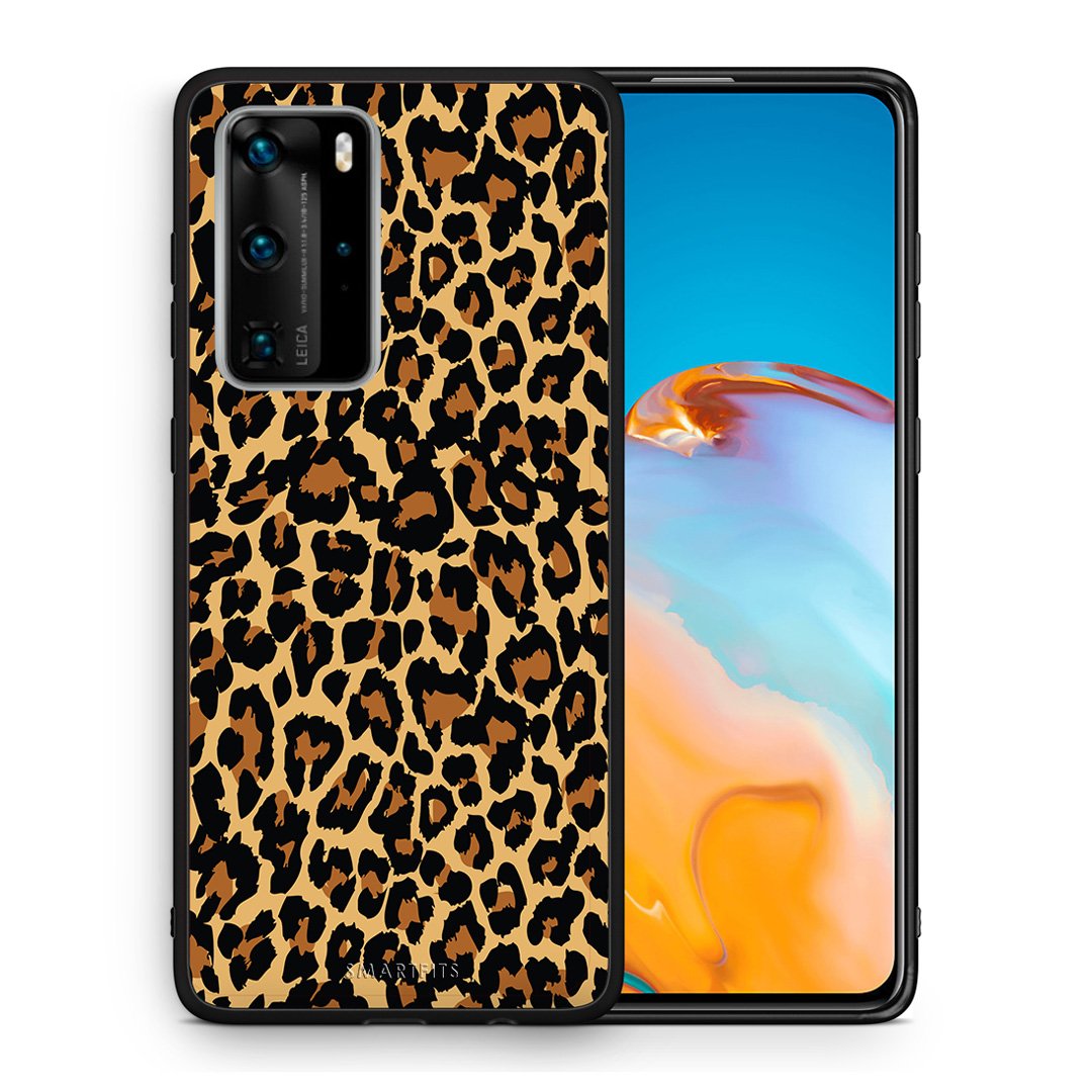 Θήκη Huawei P40 Pro Leopard Animal από τη Smartfits με σχέδιο στο πίσω μέρος και μαύρο περίβλημα | Huawei P40 Pro Leopard Animal case with colorful back and black bezels