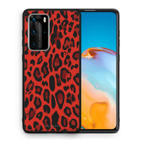 Thumbnail for Θήκη Huawei P40 Pro Red Leopard Animal από τη Smartfits με σχέδιο στο πίσω μέρος και μαύρο περίβλημα | Huawei P40 Pro Red Leopard Animal case with colorful back and black bezels