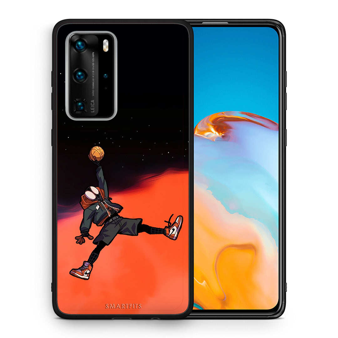 Θήκη Huawei P40 Pro Basketball Hero από τη Smartfits με σχέδιο στο πίσω μέρος και μαύρο περίβλημα | Huawei P40 Pro Basketball Hero case with colorful back and black bezels