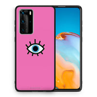 Thumbnail for Θήκη Huawei P40 Pro Blue Eye Pink από τη Smartfits με σχέδιο στο πίσω μέρος και μαύρο περίβλημα | Huawei P40 Pro Blue Eye Pink case with colorful back and black bezels