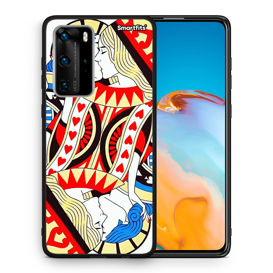 Θήκη Huawei P40 Pro Card Love από τη Smartfits με σχέδιο στο πίσω μέρος και μαύρο περίβλημα | Huawei P40 Pro Card Love case with colorful back and black bezels