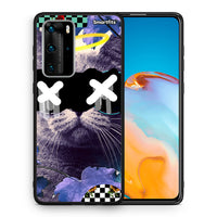 Thumbnail for Θήκη Huawei P40 Pro Cat Collage από τη Smartfits με σχέδιο στο πίσω μέρος και μαύρο περίβλημα | Huawei P40 Pro Cat Collage case with colorful back and black bezels