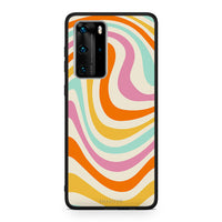 Thumbnail for Huawei P40 Pro Colourful Waves θήκη από τη Smartfits με σχέδιο στο πίσω μέρος και μαύρο περίβλημα | Smartphone case with colorful back and black bezels by Smartfits