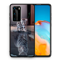 Thumbnail for Θήκη Huawei P40 Pro Tiger Cute από τη Smartfits με σχέδιο στο πίσω μέρος και μαύρο περίβλημα | Huawei P40 Pro Tiger Cute case with colorful back and black bezels