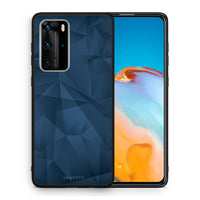 Thumbnail for Θήκη Huawei P40 Pro Blue Abstract Geometric από τη Smartfits με σχέδιο στο πίσω μέρος και μαύρο περίβλημα | Huawei P40 Pro Blue Abstract Geometric case with colorful back and black bezels