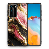 Thumbnail for Θήκη Huawei P40 Pro Glamorous Pink Marble από τη Smartfits με σχέδιο στο πίσω μέρος και μαύρο περίβλημα | Huawei P40 Pro Glamorous Pink Marble case with colorful back and black bezels