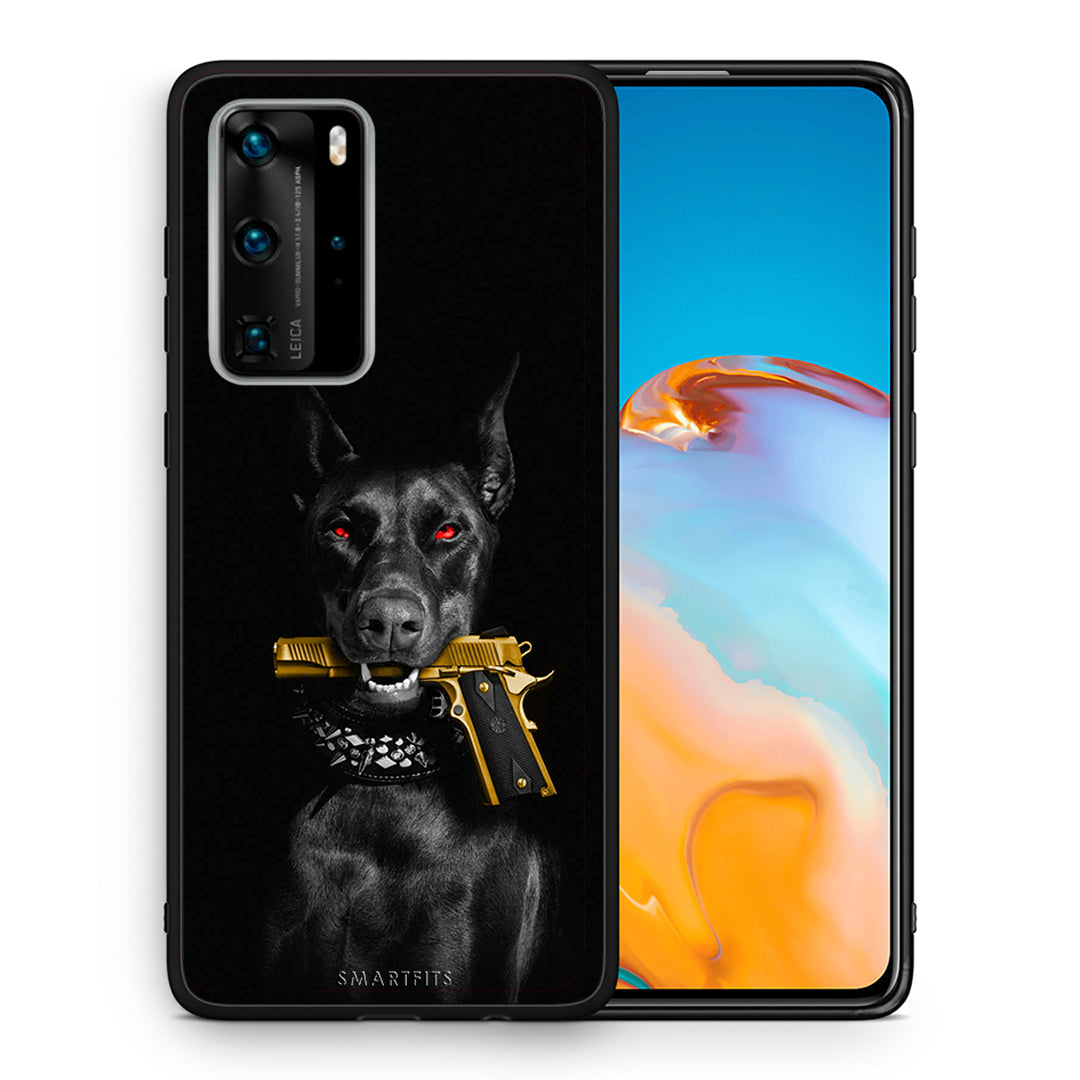 Θήκη Αγίου Βαλεντίνου Huawei P40 Pro Golden Gun από τη Smartfits με σχέδιο στο πίσω μέρος και μαύρο περίβλημα | Huawei P40 Pro Golden Gun case with colorful back and black bezels