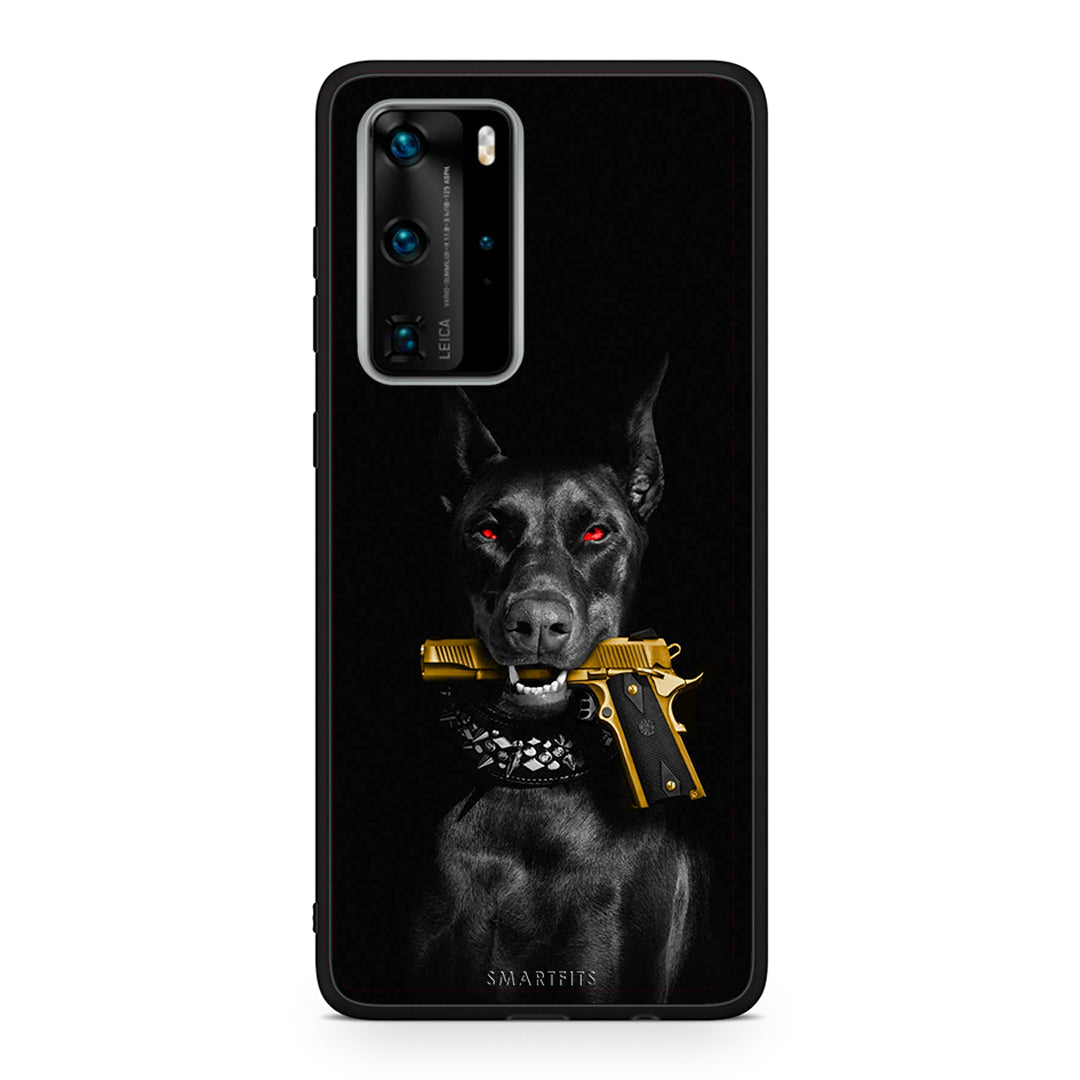 Huawei P40 Pro Golden Gun Θήκη Αγίου Βαλεντίνου από τη Smartfits με σχέδιο στο πίσω μέρος και μαύρο περίβλημα | Smartphone case with colorful back and black bezels by Smartfits