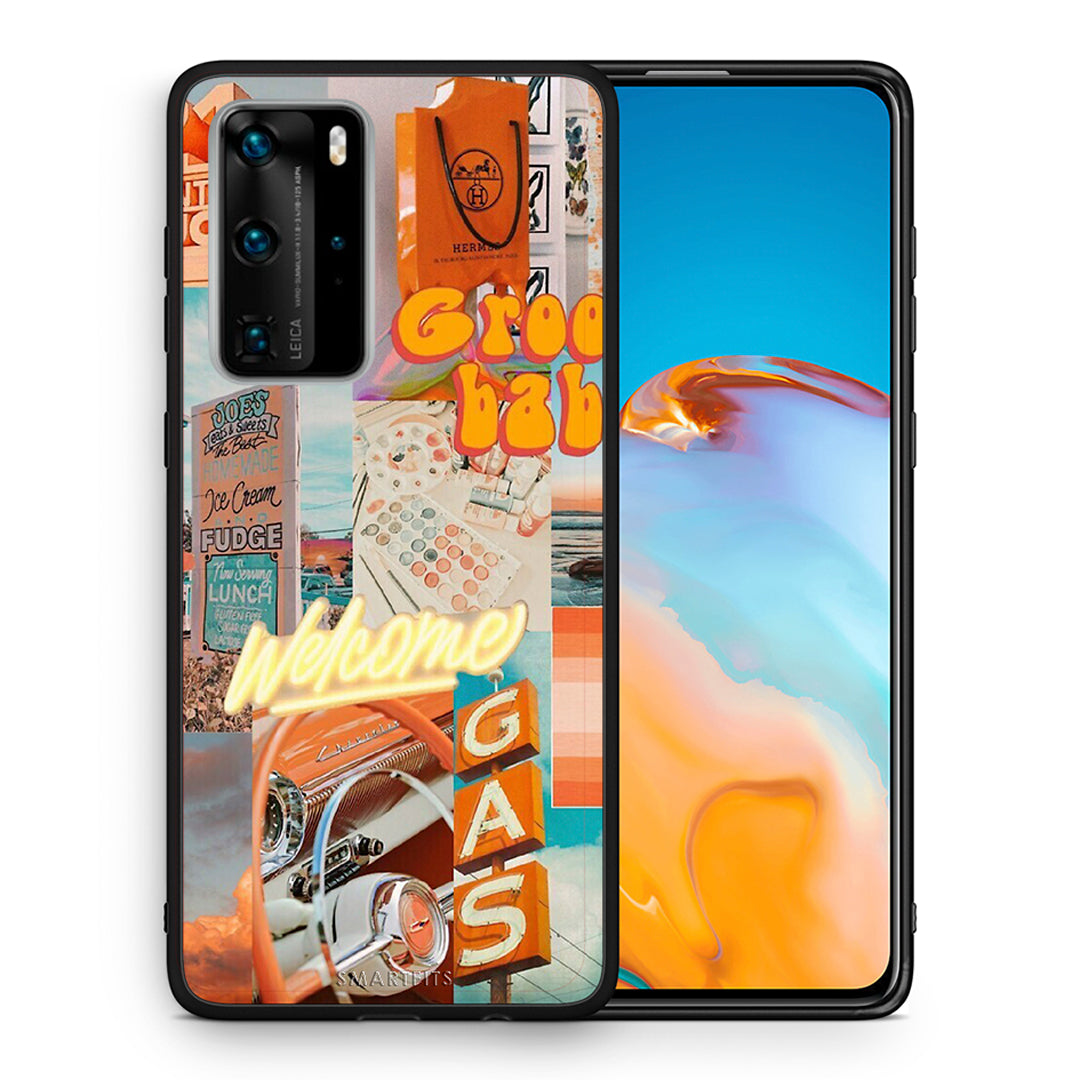 Θήκη Αγίου Βαλεντίνου Huawei P40 Pro Groovy Babe από τη Smartfits με σχέδιο στο πίσω μέρος και μαύρο περίβλημα | Huawei P40 Pro Groovy Babe case with colorful back and black bezels