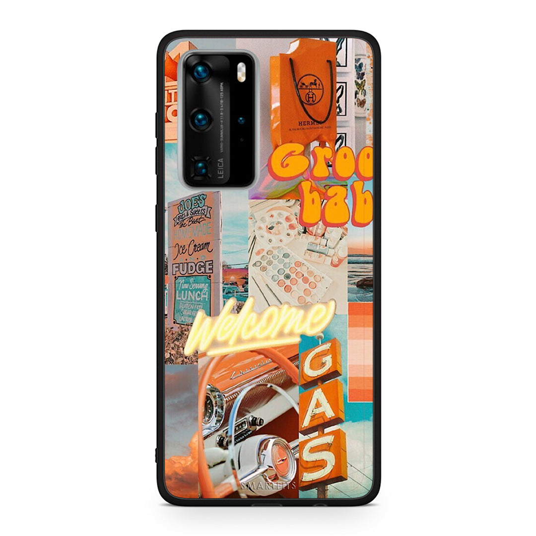 Huawei P40 Pro Groovy Babe Θήκη Αγίου Βαλεντίνου από τη Smartfits με σχέδιο στο πίσω μέρος και μαύρο περίβλημα | Smartphone case with colorful back and black bezels by Smartfits