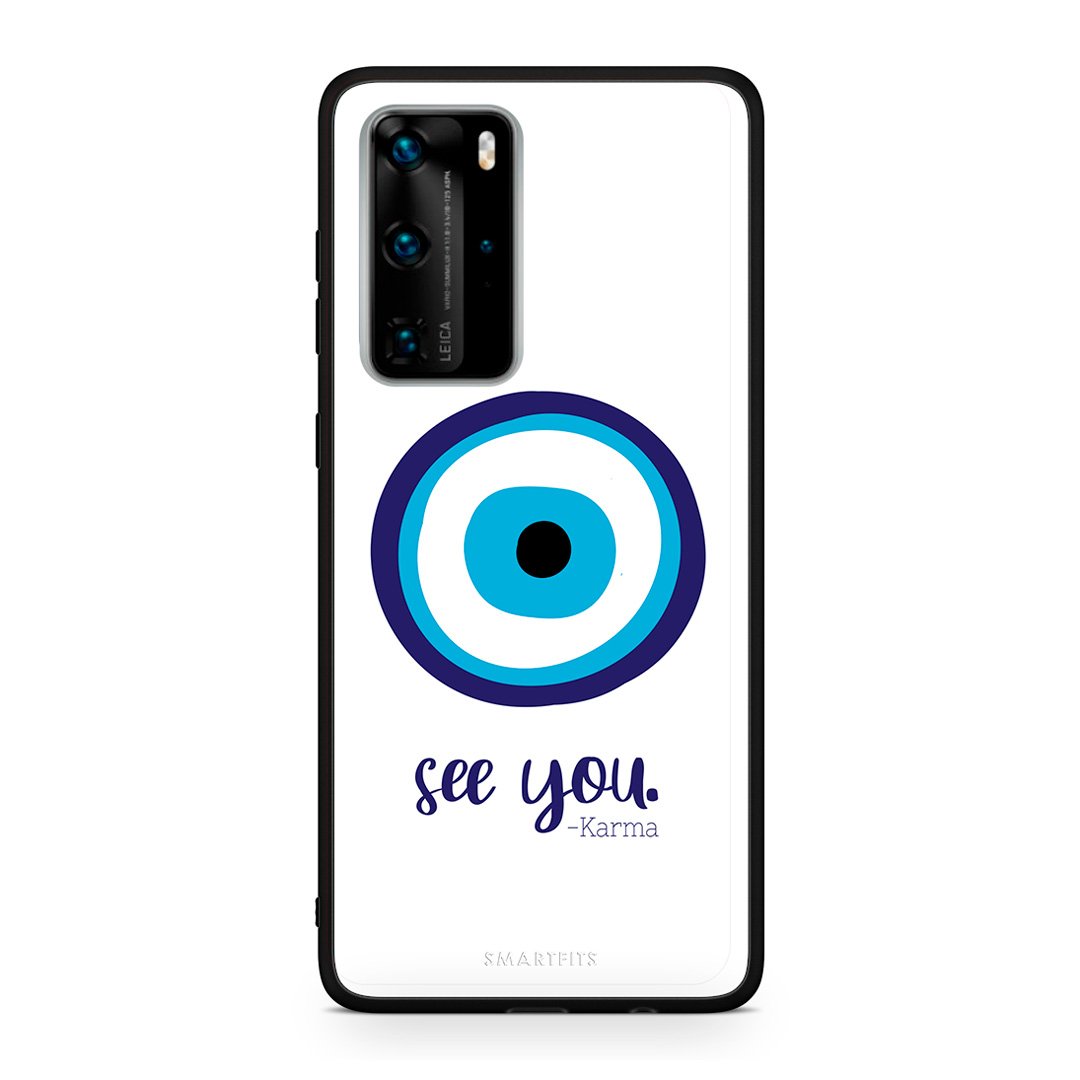 Huawei P40 Pro Karma Says θήκη από τη Smartfits με σχέδιο στο πίσω μέρος και μαύρο περίβλημα | Smartphone case with colorful back and black bezels by Smartfits