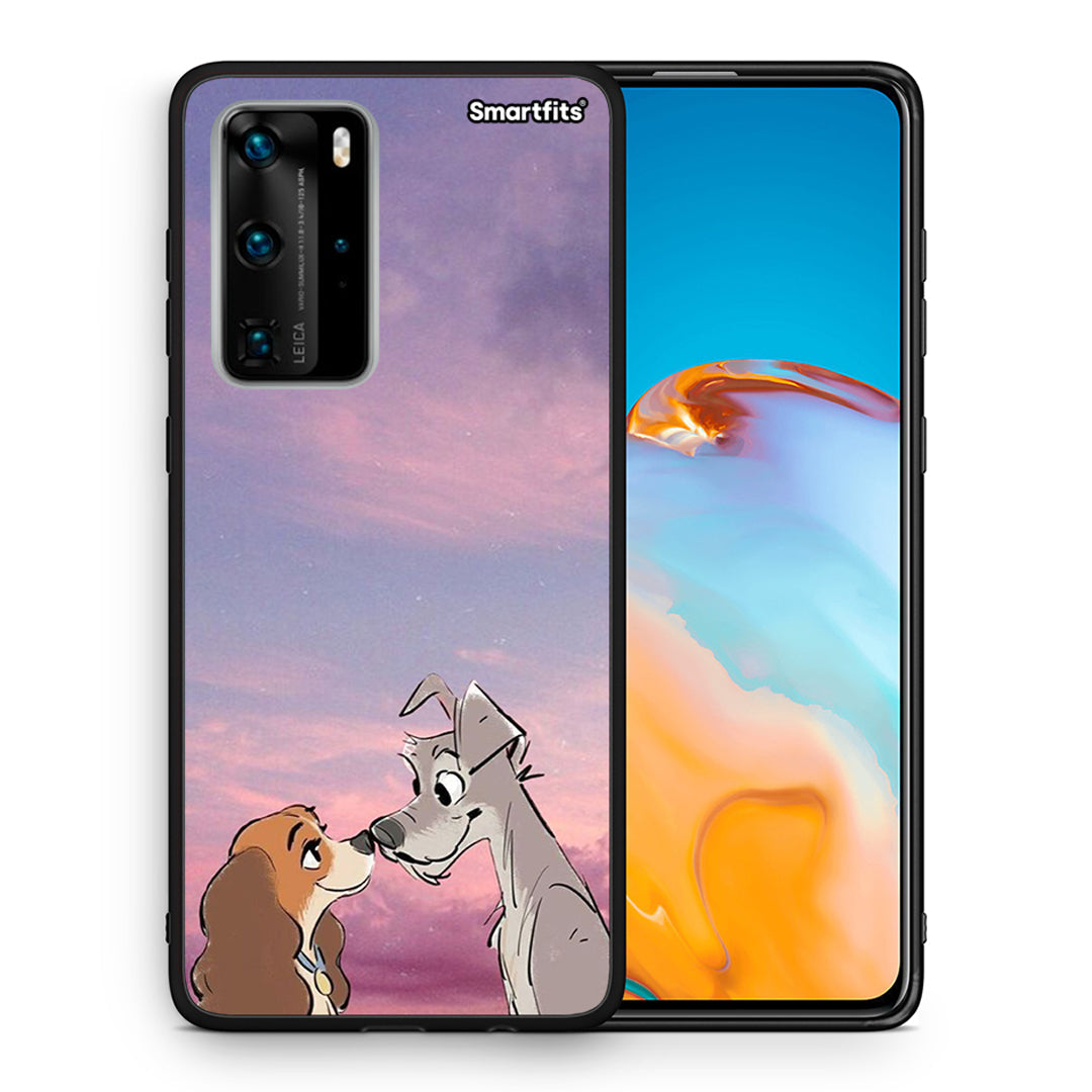 Θήκη Huawei P40 Pro Lady And Tramp από τη Smartfits με σχέδιο στο πίσω μέρος και μαύρο περίβλημα | Huawei P40 Pro Lady And Tramp case with colorful back and black bezels