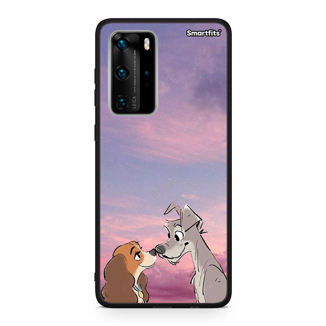 Huawei P40 Pro Lady And Tramp θήκη από τη Smartfits με σχέδιο στο πίσω μέρος και μαύρο περίβλημα | Smartphone case with colorful back and black bezels by Smartfits