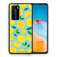 Thumbnail for Θήκη Huawei P40 Pro Lemons από τη Smartfits με σχέδιο στο πίσω μέρος και μαύρο περίβλημα | Huawei P40 Pro Lemons case with colorful back and black bezels