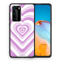 Thumbnail for Θήκη Huawei P40 Pro Lilac Hearts από τη Smartfits με σχέδιο στο πίσω μέρος και μαύρο περίβλημα | Huawei P40 Pro Lilac Hearts case with colorful back and black bezels