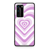Thumbnail for Huawei P40 Pro Lilac Hearts θήκη από τη Smartfits με σχέδιο στο πίσω μέρος και μαύρο περίβλημα | Smartphone case with colorful back and black bezels by Smartfits