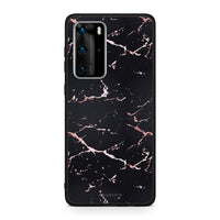 Thumbnail for 4 - Huawei P40 Pro  Black Rosegold Marble case, cover, bumper