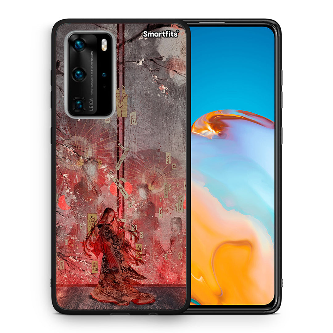 Θήκη Huawei P40 Pro Nezuko Kamado από τη Smartfits με σχέδιο στο πίσω μέρος και μαύρο περίβλημα | Huawei P40 Pro Nezuko Kamado case with colorful back and black bezels