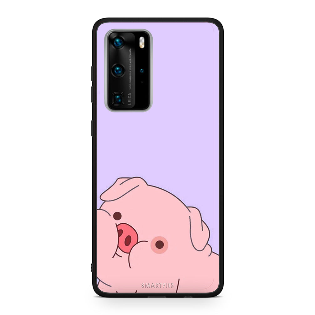Huawei P40 Pro Pig Love 2 Θήκη Αγίου Βαλεντίνου από τη Smartfits με σχέδιο στο πίσω μέρος και μαύρο περίβλημα | Smartphone case with colorful back and black bezels by Smartfits