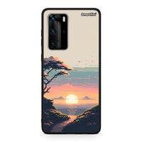 Thumbnail for Huawei P40 Pro Pixel Sunset Θήκη από τη Smartfits με σχέδιο στο πίσω μέρος και μαύρο περίβλημα | Smartphone case with colorful back and black bezels by Smartfits