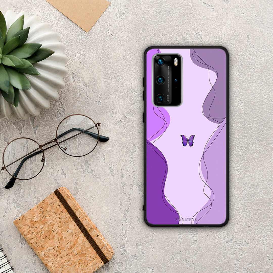 Purple Mariposa - Huawei P40 Pro case