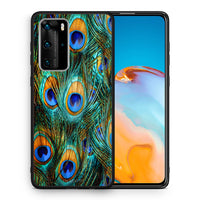Thumbnail for Θήκη Huawei P40 Pro Real Peacock Feathers από τη Smartfits με σχέδιο στο πίσω μέρος και μαύρο περίβλημα | Huawei P40 Pro Real Peacock Feathers case with colorful back and black bezels