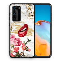 Thumbnail for Θήκη Huawei P40 Pro Red Lips από τη Smartfits με σχέδιο στο πίσω μέρος και μαύρο περίβλημα | Huawei P40 Pro Red Lips case with colorful back and black bezels