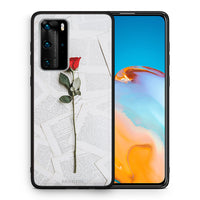 Thumbnail for Θήκη Huawei P40 Pro Red Rose από τη Smartfits με σχέδιο στο πίσω μέρος και μαύρο περίβλημα | Huawei P40 Pro Red Rose case with colorful back and black bezels