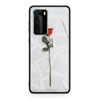 Thumbnail for Huawei P40 Pro Red Rose θήκη από τη Smartfits με σχέδιο στο πίσω μέρος και μαύρο περίβλημα | Smartphone case with colorful back and black bezels by Smartfits