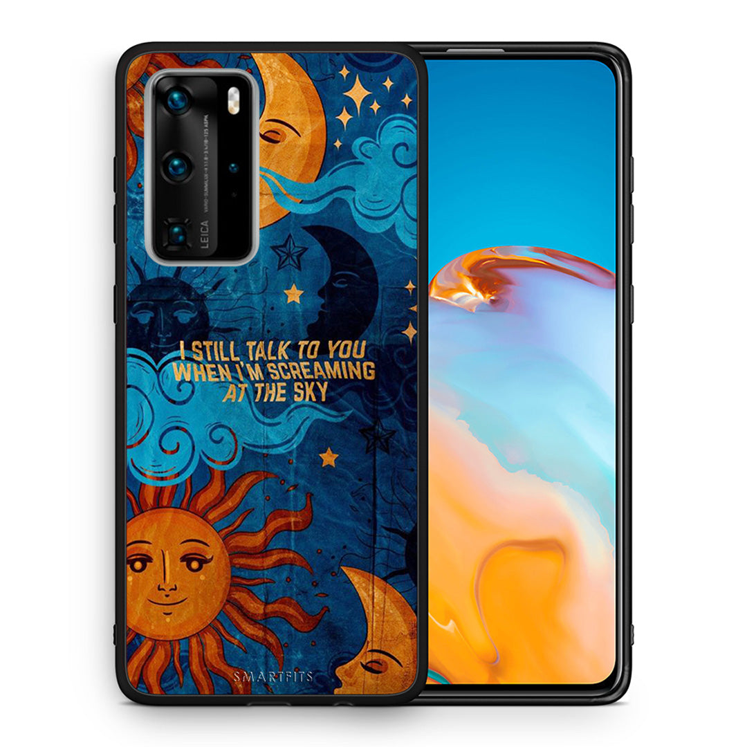 Θήκη Huawei P40 Pro Screaming Sky από τη Smartfits με σχέδιο στο πίσω μέρος και μαύρο περίβλημα | Huawei P40 Pro Screaming Sky case with colorful back and black bezels