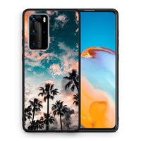 Thumbnail for Θήκη Huawei P40 Pro Sky Summer από τη Smartfits με σχέδιο στο πίσω μέρος και μαύρο περίβλημα | Huawei P40 Pro Sky Summer case with colorful back and black bezels